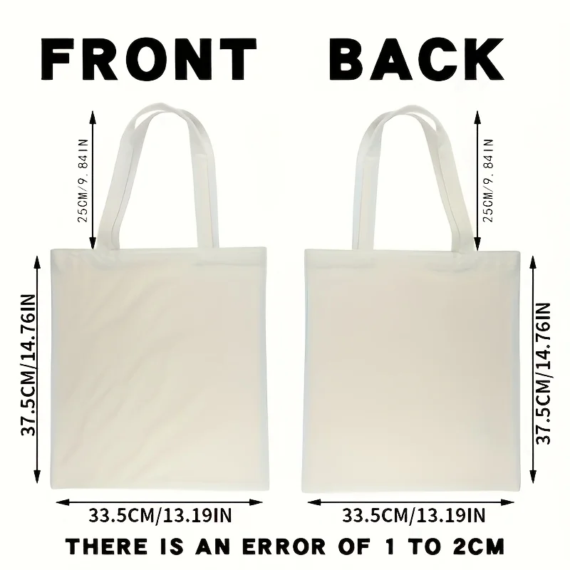 1/20pcs custom tote bag-reusable durable polyester shopping bag with personalized text/logo, open design, beige casual lady bag
