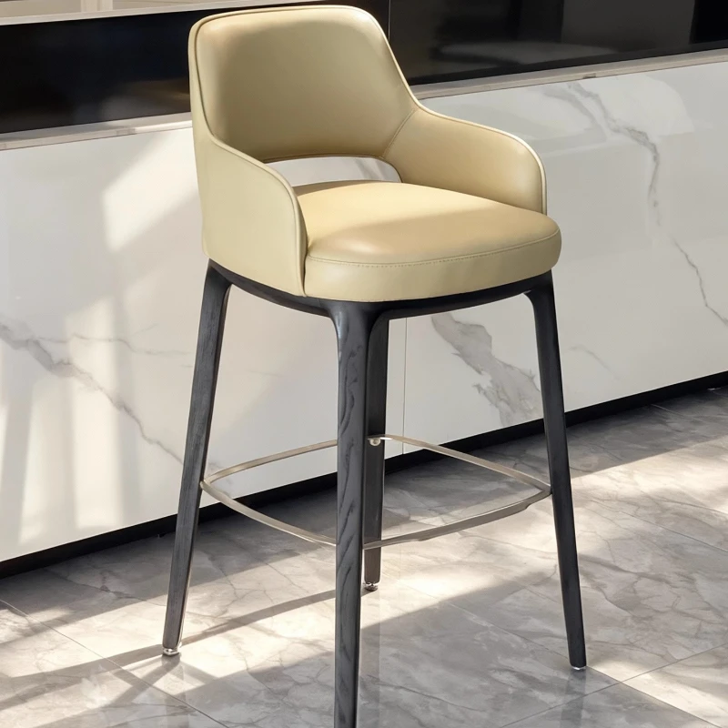 Restaurant Bedroom Bar Stools Leather Adjustable Wishbone Hairdressing Barstools Aesthetic Kitchen Banqueta Trendy Furniture