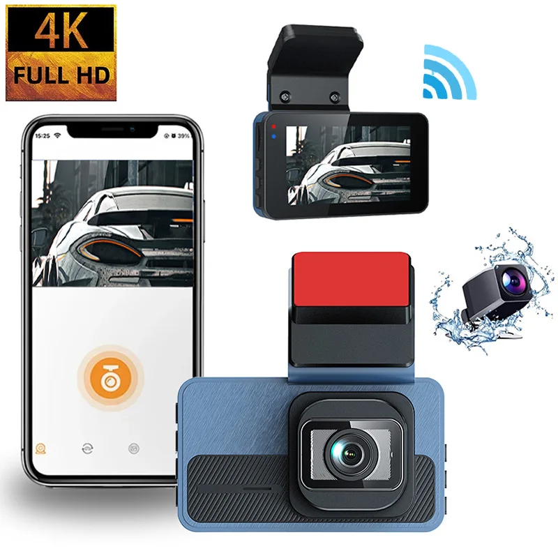 

New 4K Front and Rear Double Recording, Driving Recorder GPS High Definition WIFI Interconnection with ADAS Car Recorder