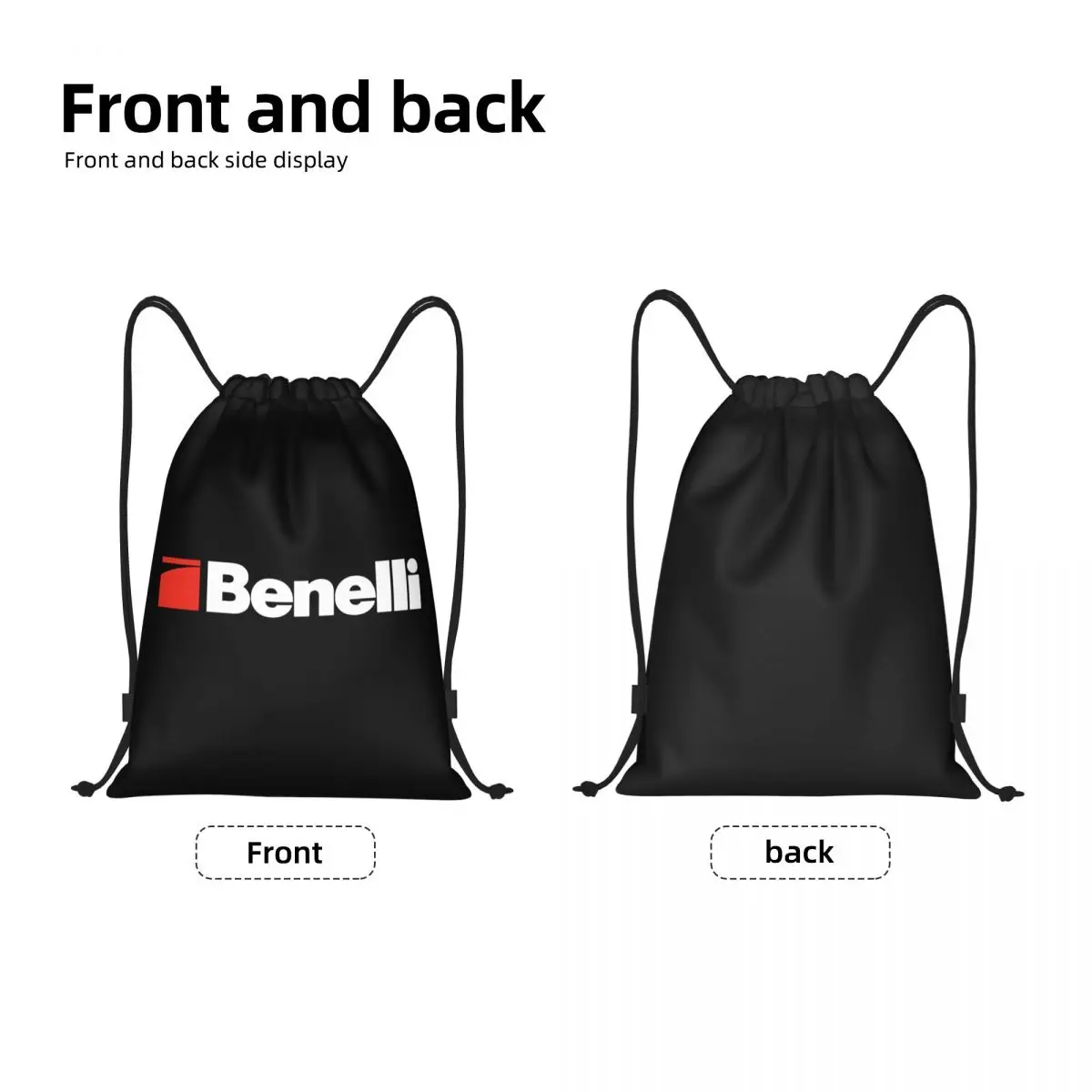 Mochila de cordão leve personalizada, sacos brancos Benelli Firearm Shooter, sacos esportivos para ginástica para homens e mulheres, sacos de ioga