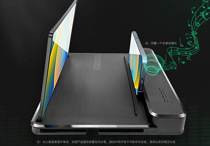 Dual purpose horizontal and vertical mobile amplifier with high-definition 32C full screen ultra clear eye protection projection