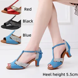 Ballroom Latin Dance Shoes For Women/Girls/Ladies Peep Toe Tango&Salsa High Heeled T Strap Indoor Outdoor Dancing Professional