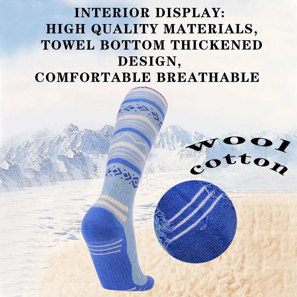 1 Paar profession elle Wolle Winter Frauen warme Ski socken dickere Baumwolle Sport hochela tische Thermo Snowboard Radfahren Fußball Socken