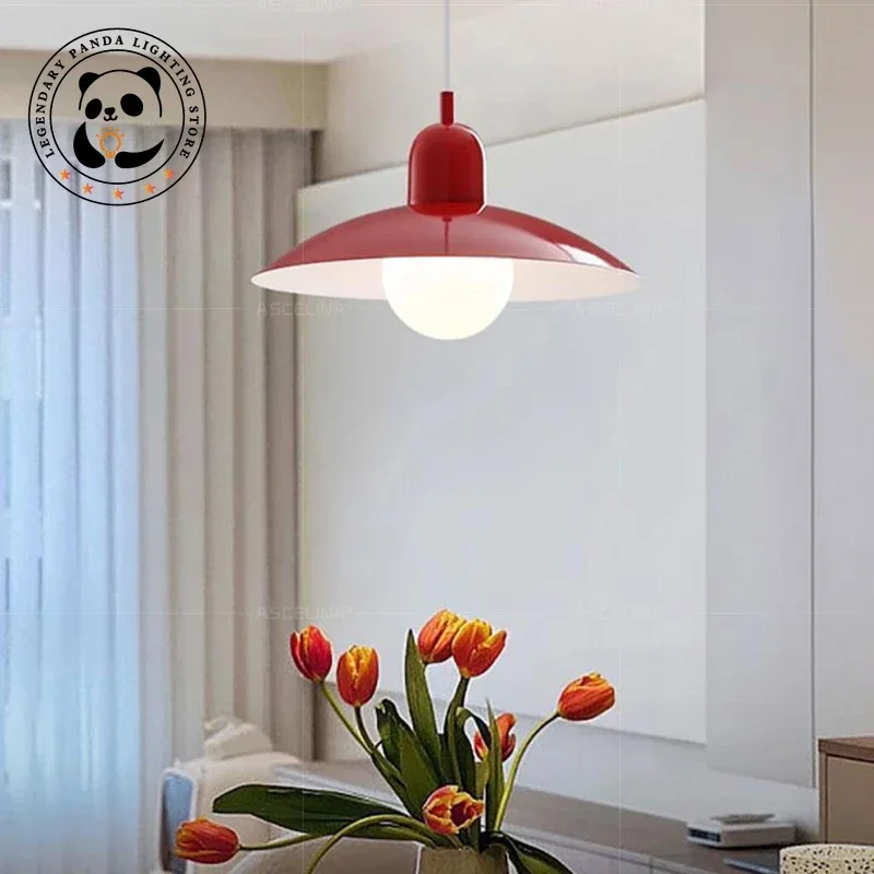 Nordic Creative Pendant Light Simple Metallic Luster Fly Saucer Lampshade Bedroom Dining Room Foyer Study Art Decoration Fixture