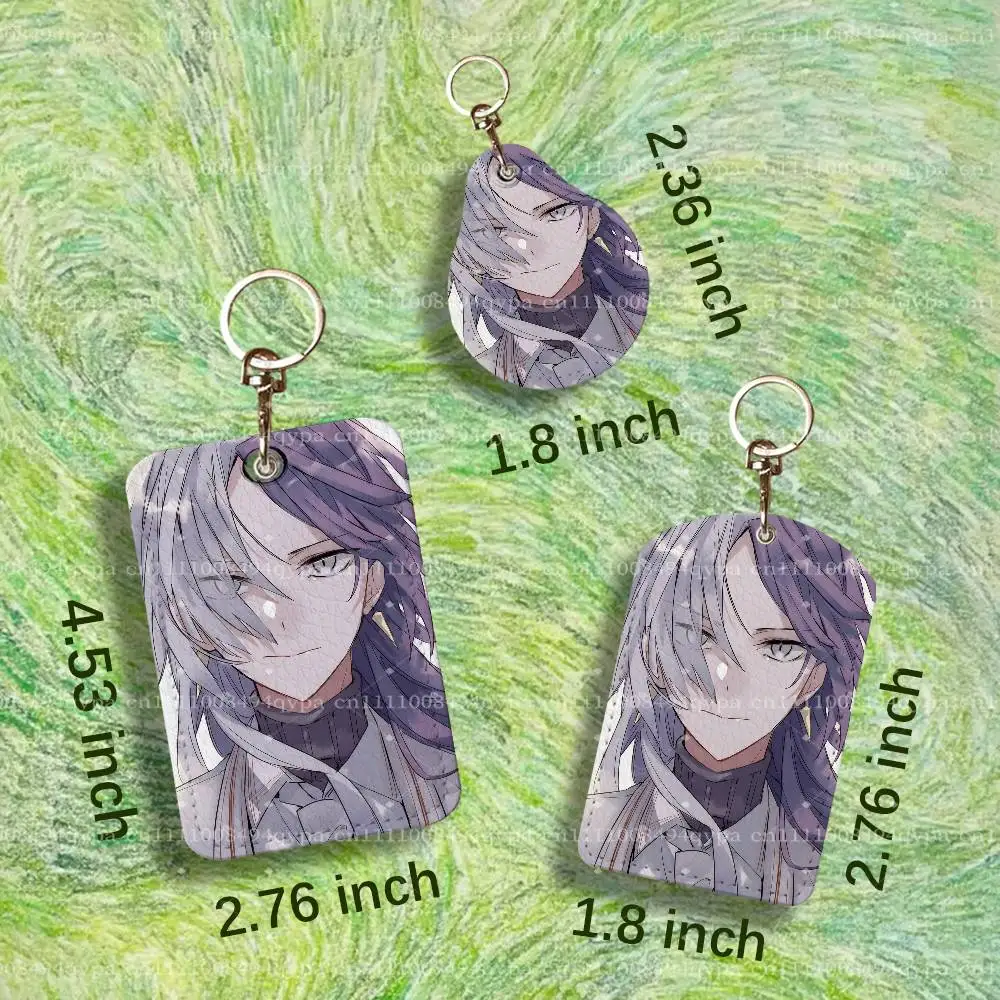 Sigma BSD B-Bungo Stray Dog PU Leather Card Holder with Keychain ID Card Holder Protective Cover For Credit Bus Subway Card