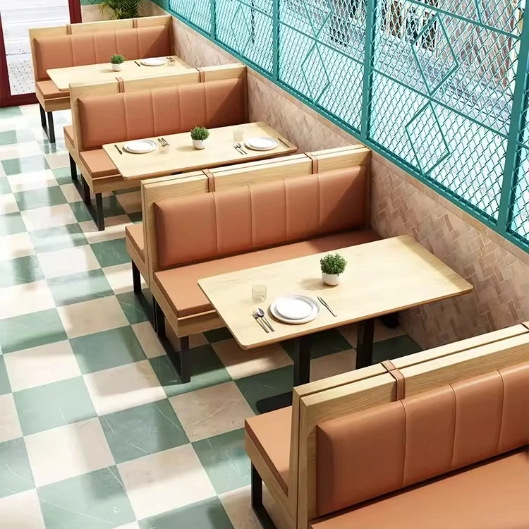 Restaurant Booth PU Leather Multiple Color Modern Commercial Use Sofa Bench Booth used Restaurant Furniture With High Back