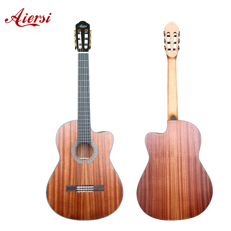 

Aiersi Spanish Style Classical Guitar, 39 Inch Nylon Strings Guitar for Beginner Teens Adults, Natural Mahogany