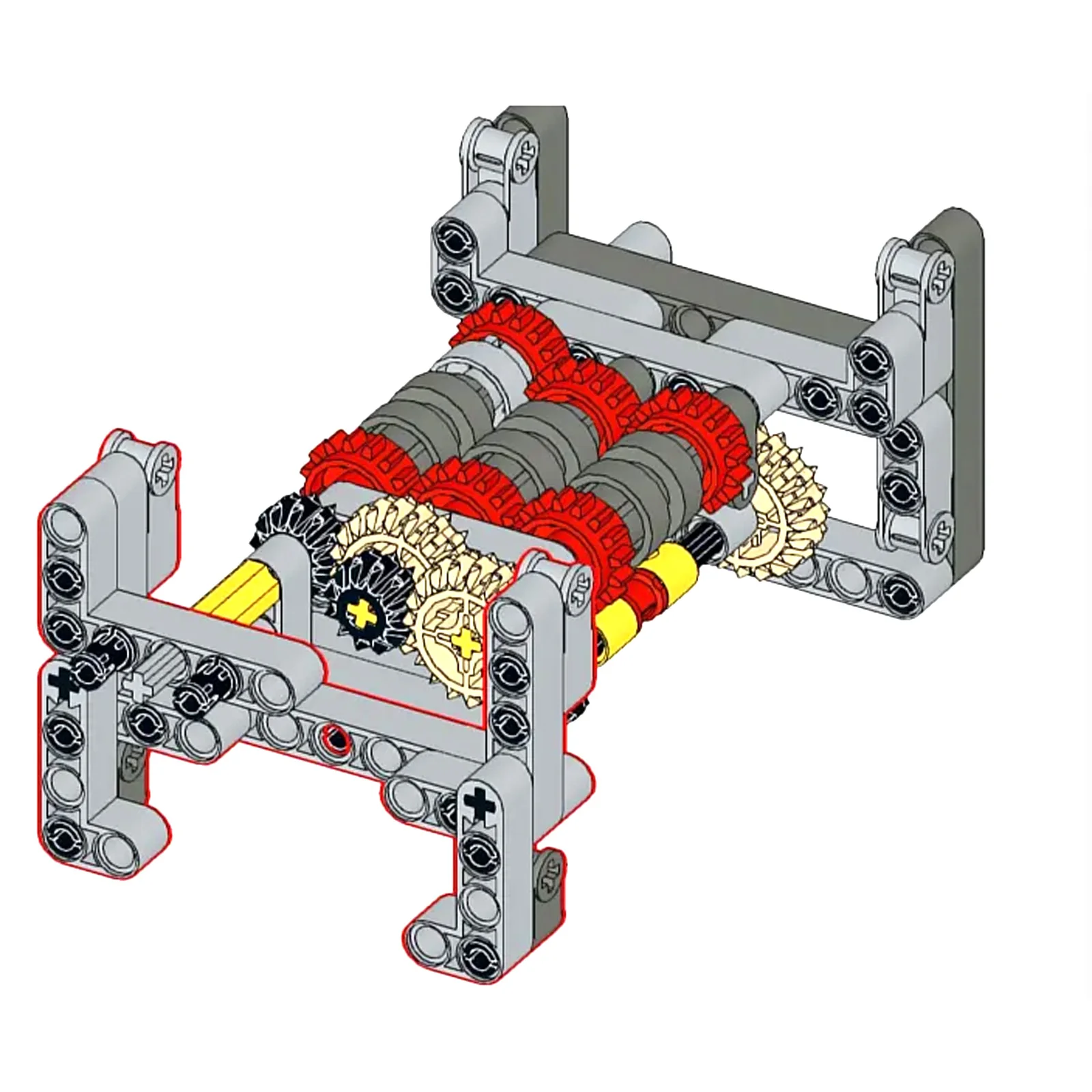 Picture 4: 6-speed Gearbox Building Blocks 5 Speed + Reverse Small Particle Kit MOC Technical Compatible Bricks Differential Gears DIY Toys