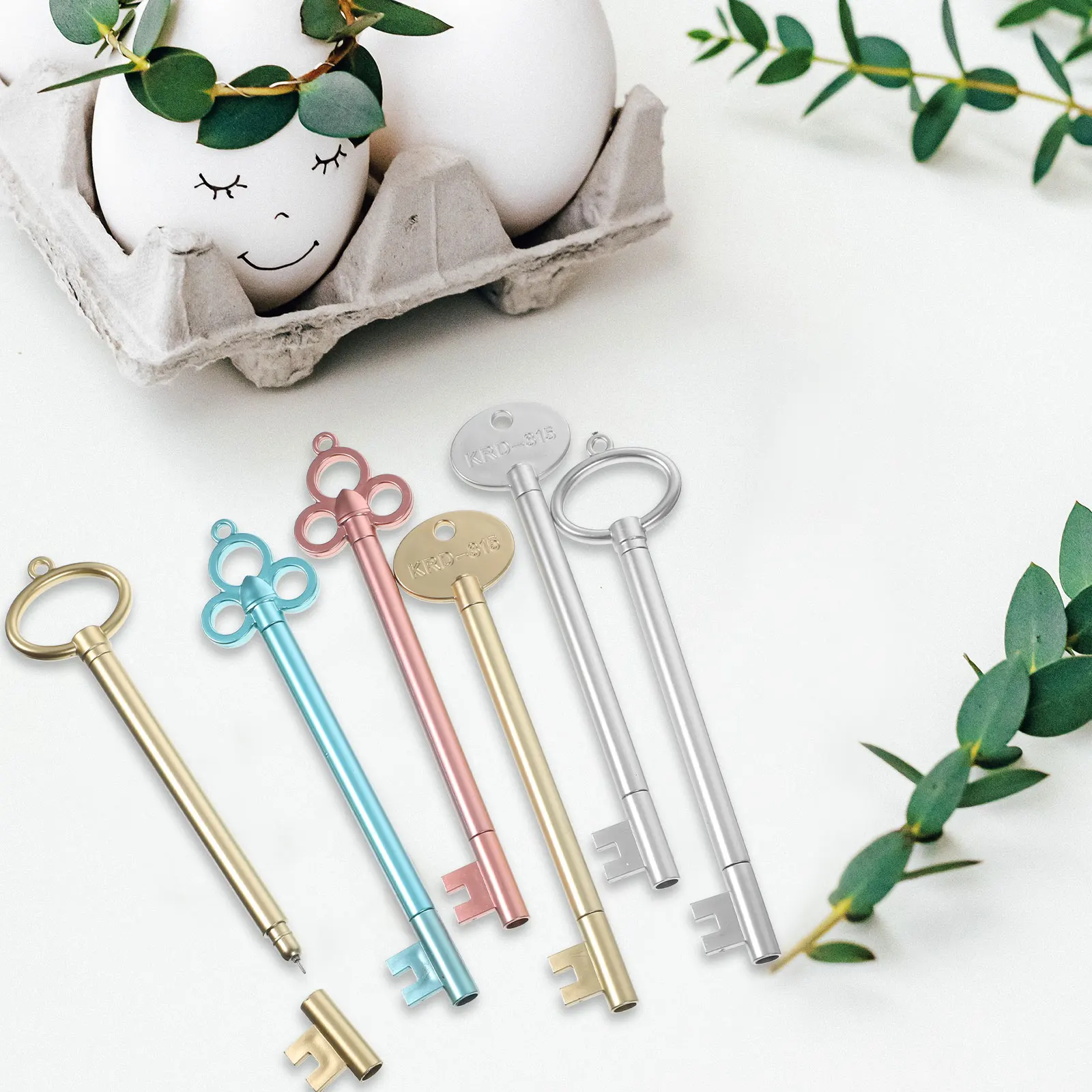 

12 Pcs Retro Key Pen Different Shaped Pens Writing Pp Novelty Bulk Office Supplies Unique