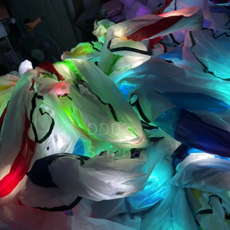 DDDZ 20 メートル LED タコ夜飛行凧リップストップナイロン生地ラインランドリーペンダント大型ソフトインフレータブル大型ショー凧