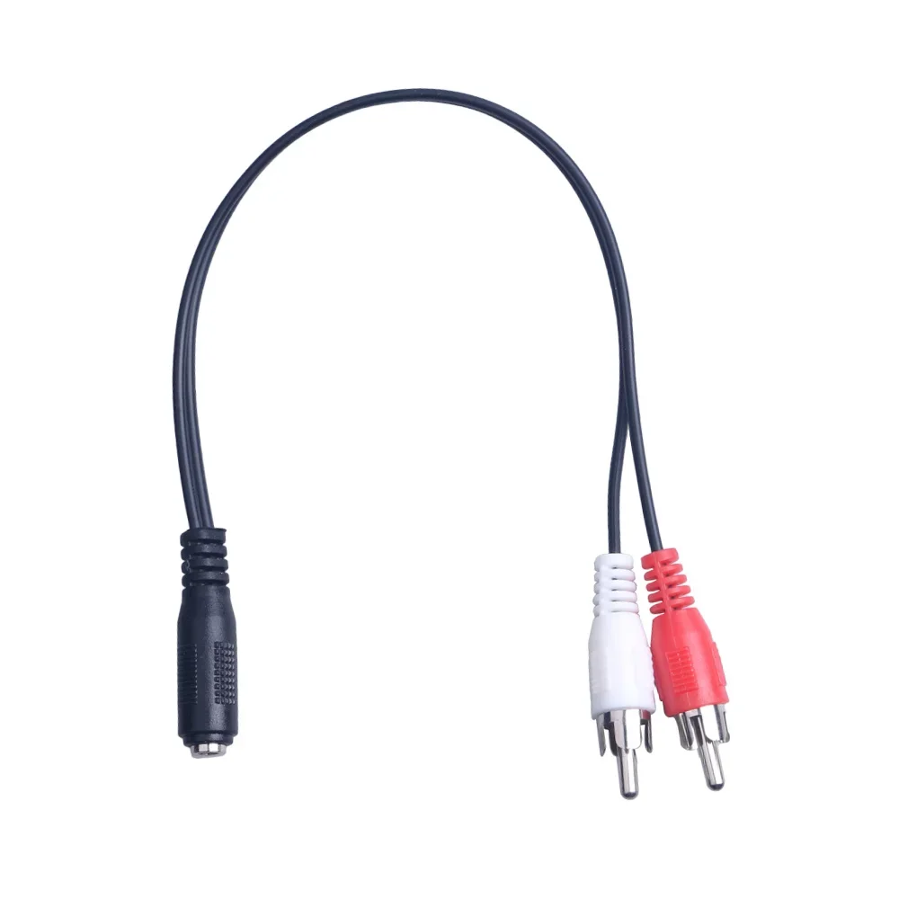 Jack para 2RCA fêmea macho soquete de áudio estéreo, 3.5 AUX Y adaptador para DVD amplificadores, fone de ouvido, cabo RCA, 3.5mm