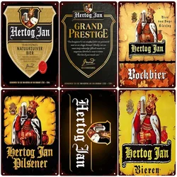 1Pc Retro Beer Posters Home Decor Plate Vintage Metal Tin Sign Duke Jan Metal Plaque Pub Bar Wall Room Decoration