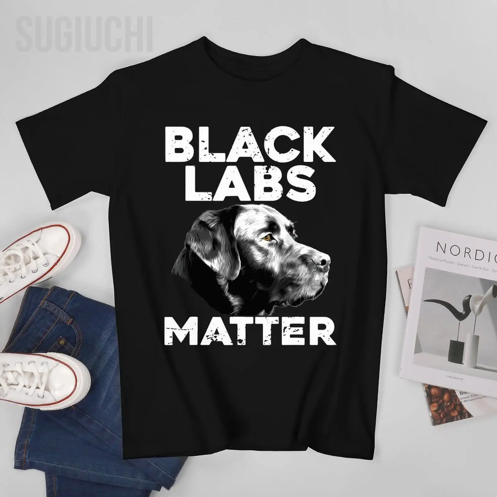 Men Black Labrador Retriever Labs Matter Service Animal Tshirt Tees O-neck T Shirts Women Boys 100% Cotton Short T-Shirt Unisex