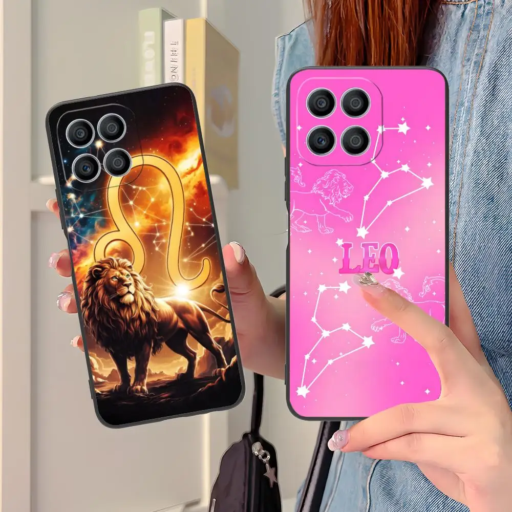 Zodiac Sign Leo حافظة هاتف محمول لهاتف Honor 90 80 70 60 50 30 20 10 9 8 7 Pro S SE Lite 5G غطاء طباعة ملون فاخر جميل #1