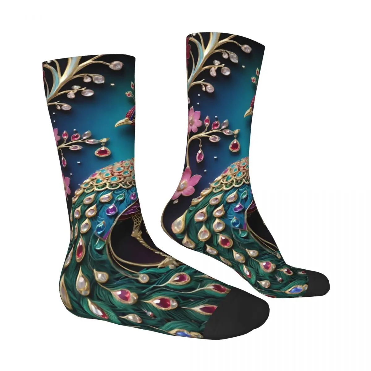Peacock Socks Printed Men's Stockings Polyester