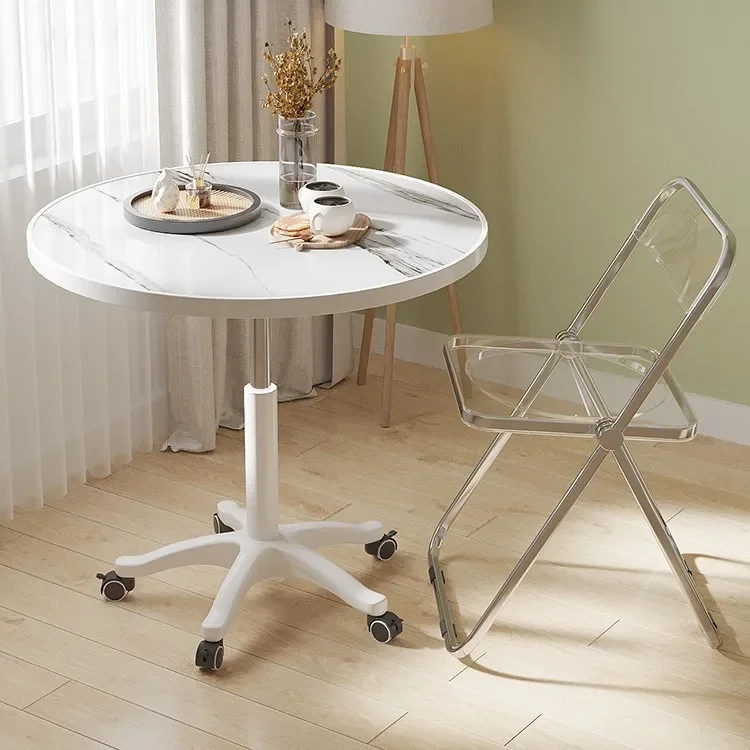 Simple small round  with pulley household liftable balcony leisure negotiation  bedside table eating