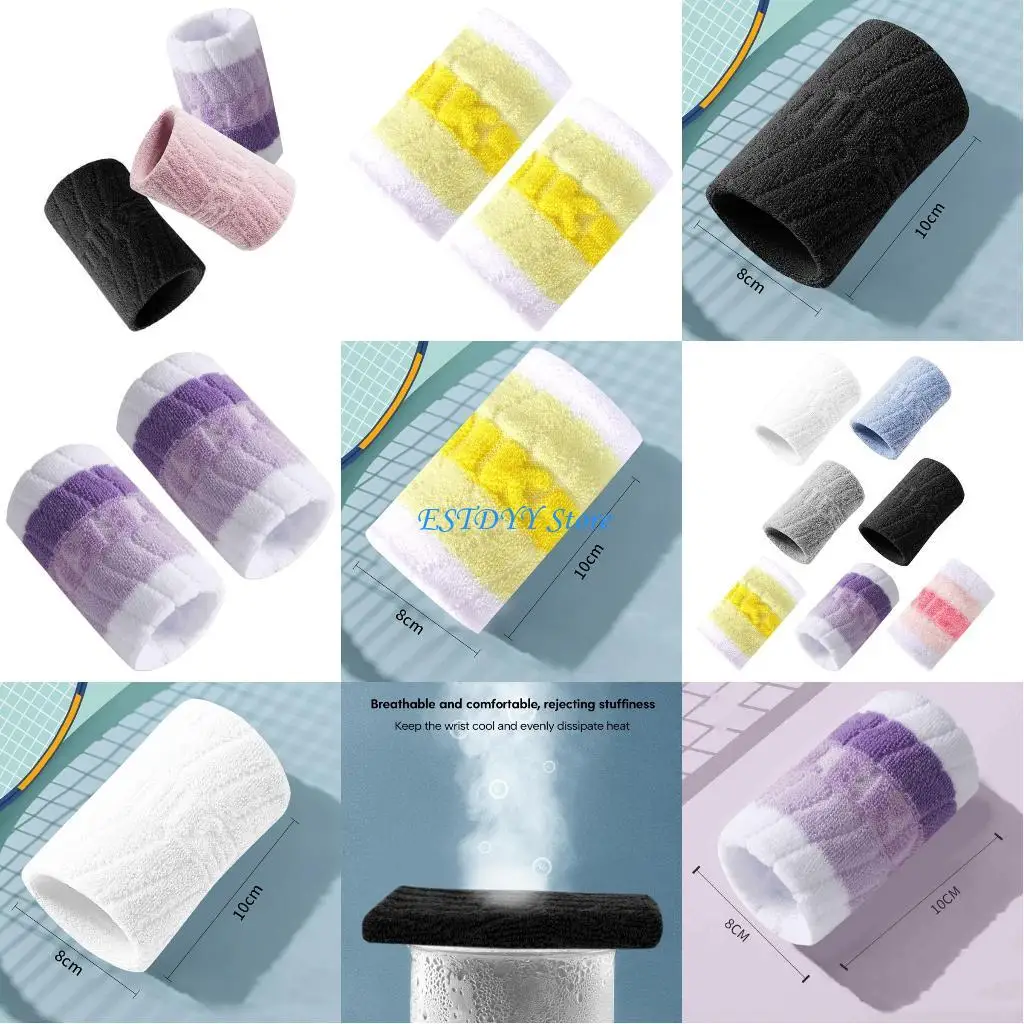 

G6DE 4 inch Wrist Sweatbands Cotton Wrist Bands for Tennis, Running, Basketball, Gym