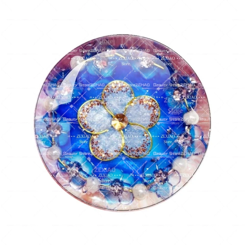 10mm-40MM Blue Retro Floral Painting Patterns Series Creative Blyth Doll Eyes Glass Doll Eyes DIY Crafts Eyes Blythe Doll Eyes