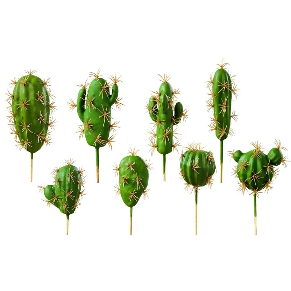 

8pcs Artificial Cactus Miniature Imitation Plants Decorative Home Office LookingPlants Fake Succulent Gifts