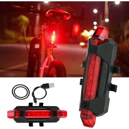 Bicycle Accessories USB Charged LED 4 Function Bicycle Rear Stop Warning Warning Light High Quality Free Shipping Items Fad Fun