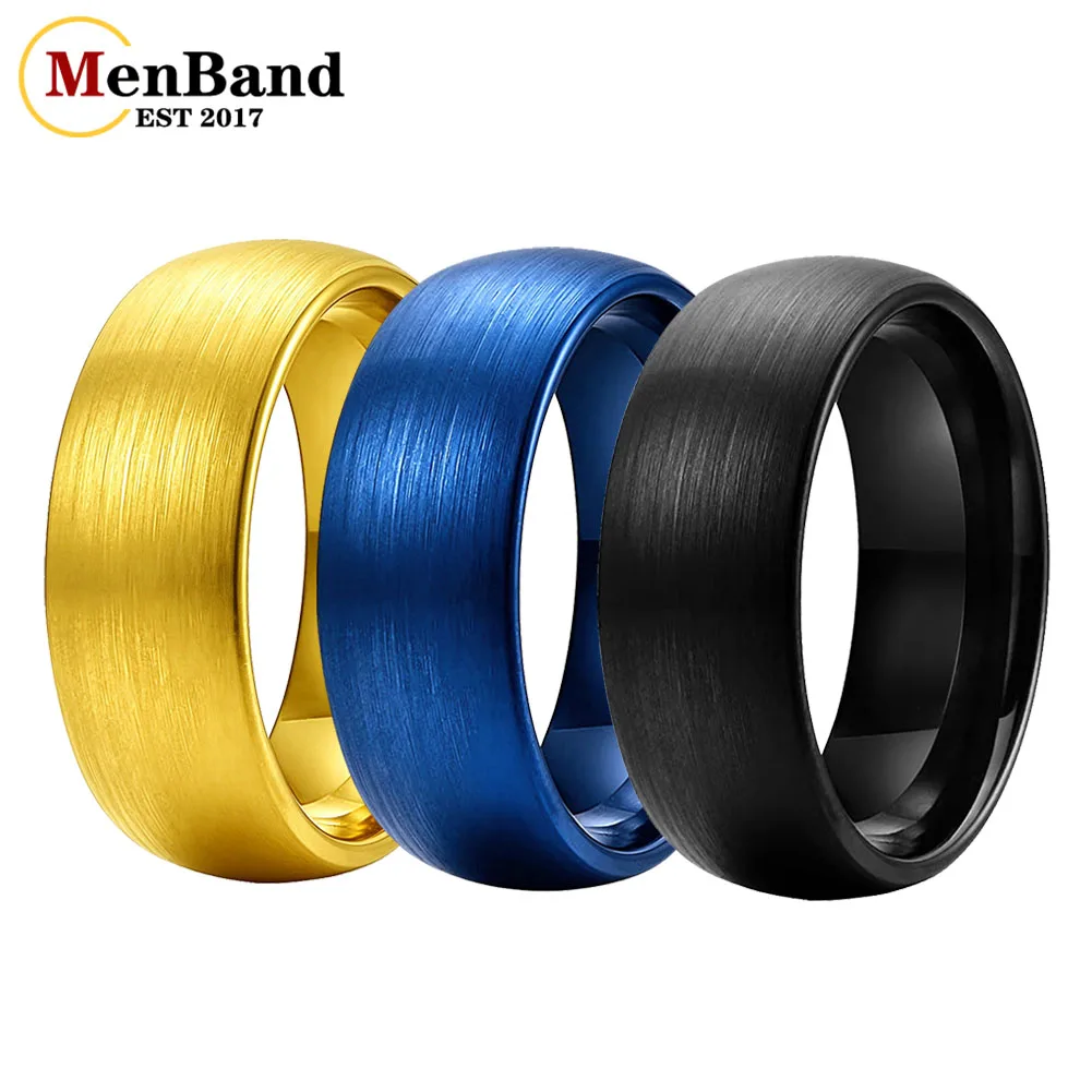 Classics 6/8mm Mens Womens Tungsten Carbide Rings Full Brushed Domed Plain Wedding Band Polished Interior Comfort Promise Ring
