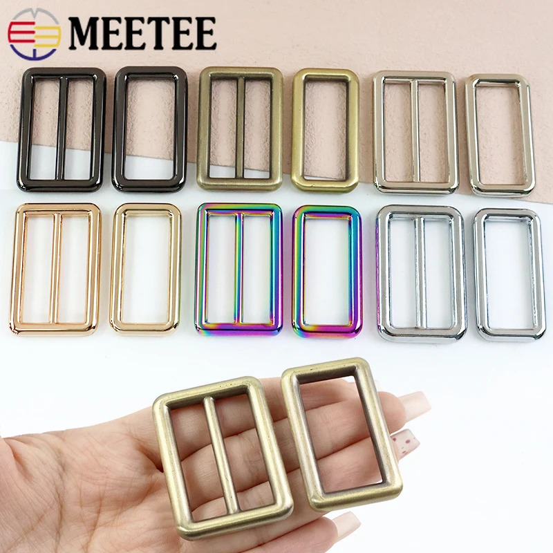 

5/10Pcs Meetee 15-50mm Metal Tri-Glide Buckle for Bag Strap Adjust Ring Clasp Webbing Decor Hook DIY Sewing Hardware Accessories
