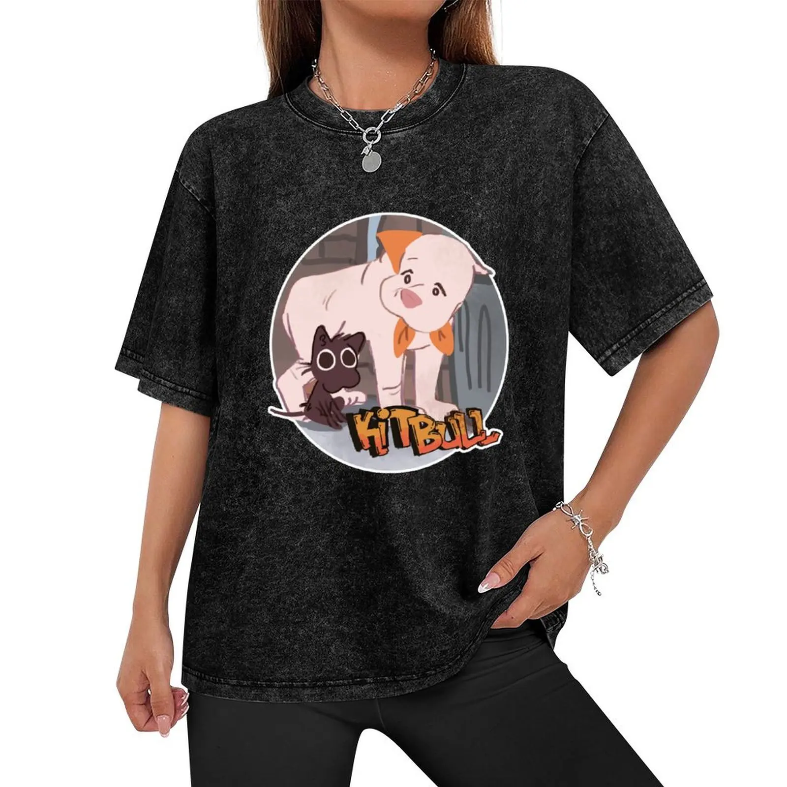 Kaus Kitbull T-Shirt Bea Cukai penggemar olahraga edisi baru pakaian lucu hitam untuk pria