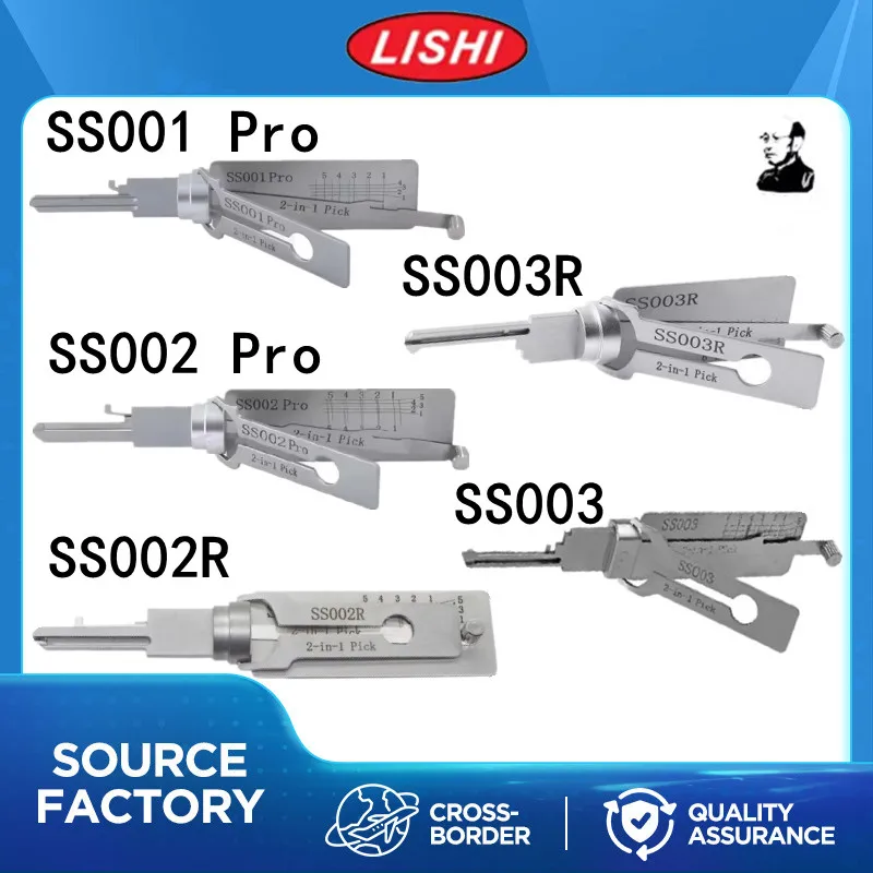 LISHI SS001 PRO SS002 PRO SS002R SS003 SS003R 2‑in‑1 Pick Decoder Professional Locksmith Tool For Home Door Residential Locks
