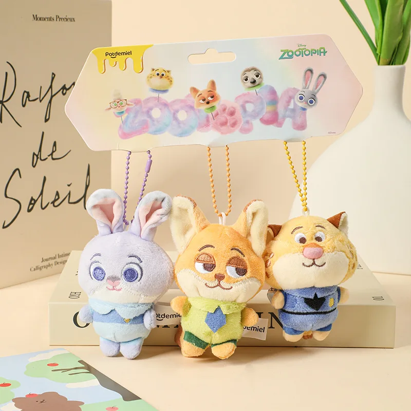 Disney Zootopia Stitch Angel Kawaii peluche bambola cartone animato farcito anime portachiavi ciondolo cinturino giocattoli regalo di Natale per bambini ragazzi