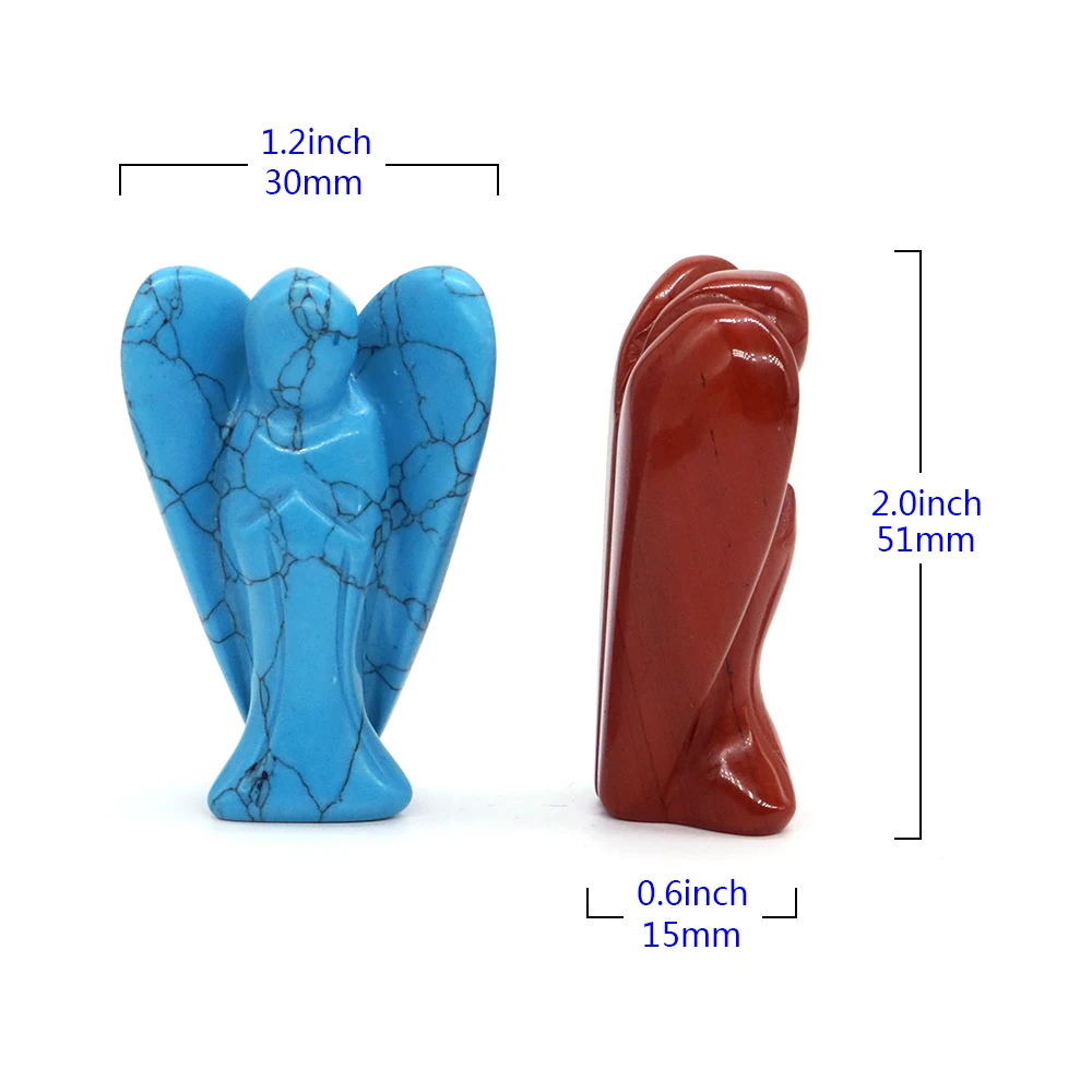 2 "جارديان الملاك تمثال الطبيعية جمشت روز الكوارتز شفاء كريستال الطاقة حجر التماثيل ديكور المنزل حلية بالجملة #6