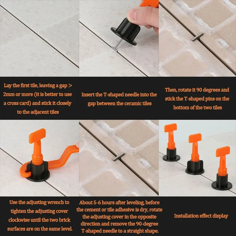 51Pcs Floor Tile Leveling Clips Spacers Porcelain Ceramic Leveler Kit Component For Tile Laying Wall Fixing Construction Tools