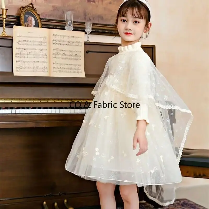 2 yard Lolita Abbigliamento per bambini Tessuto di pizzo ricamato fai-da-te Tessuto di design con perline a rete di fiori fantasia
