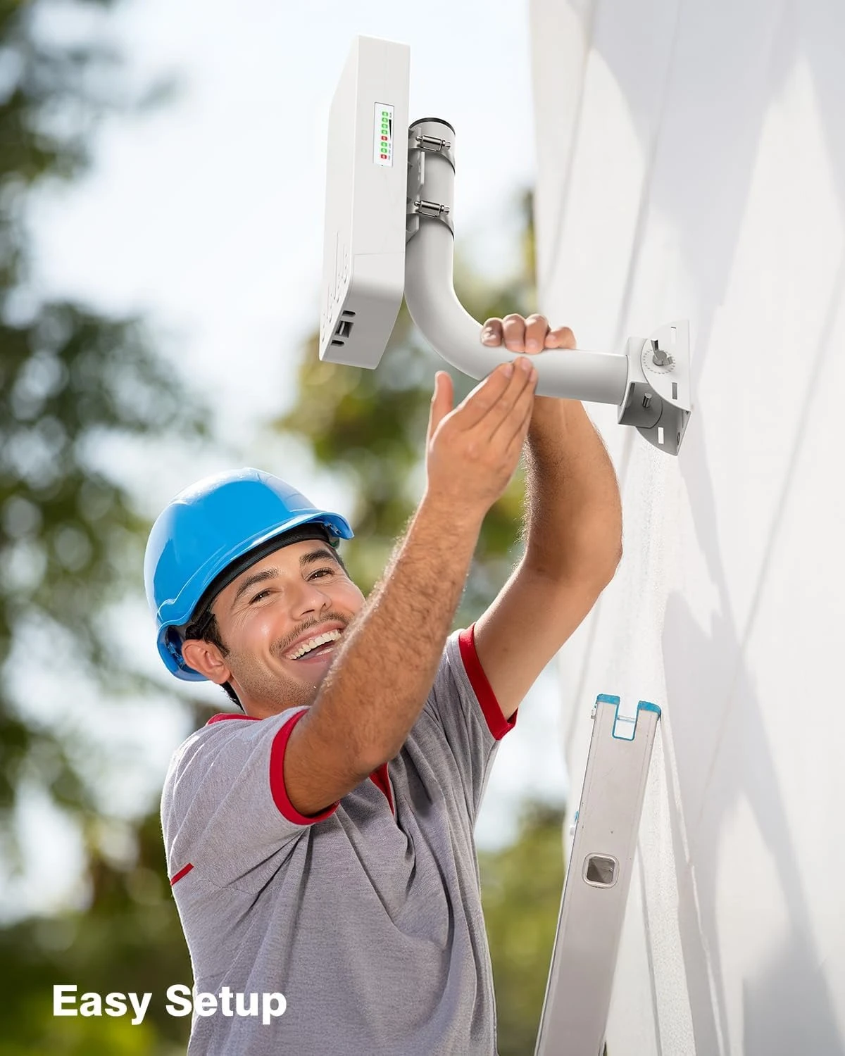 CPE661 Gigabit Wireless Bridge dengan Dudukan, Dual WiFi Broadcasters, Extender WiFi Outdoor Point-to-Point 3KM 5.8GHz, Penjualan Panas