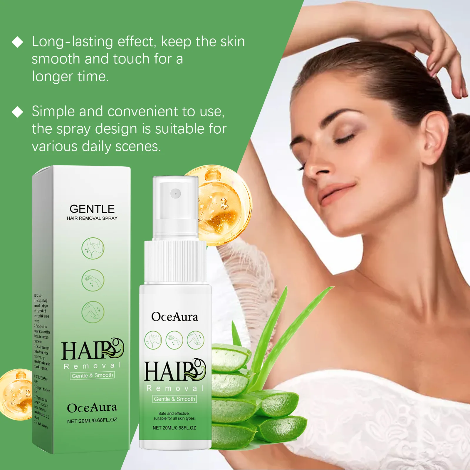 رذاذ إزالة الشعر السريع غير المؤلم مثبط نمو الشعر الذراع الإبط الساق مزيل الشعر الدائم للرجال النساء إصلاح الرعاية