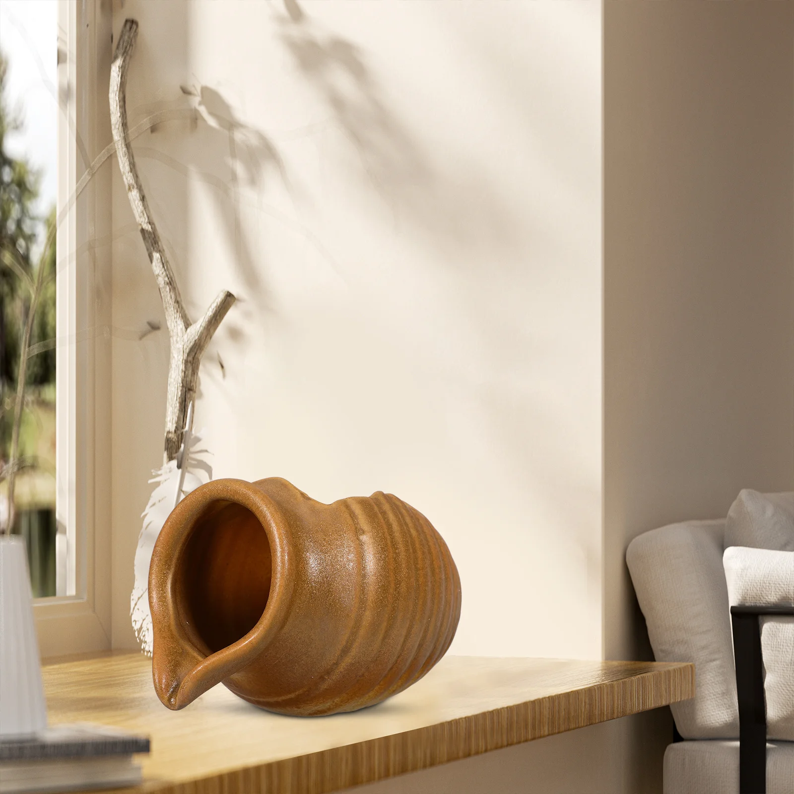 

Ceramic Fountain Jar Water Circulation Decorative Vase for Home Garden Patio Balcony Fountain Ceramic Decor