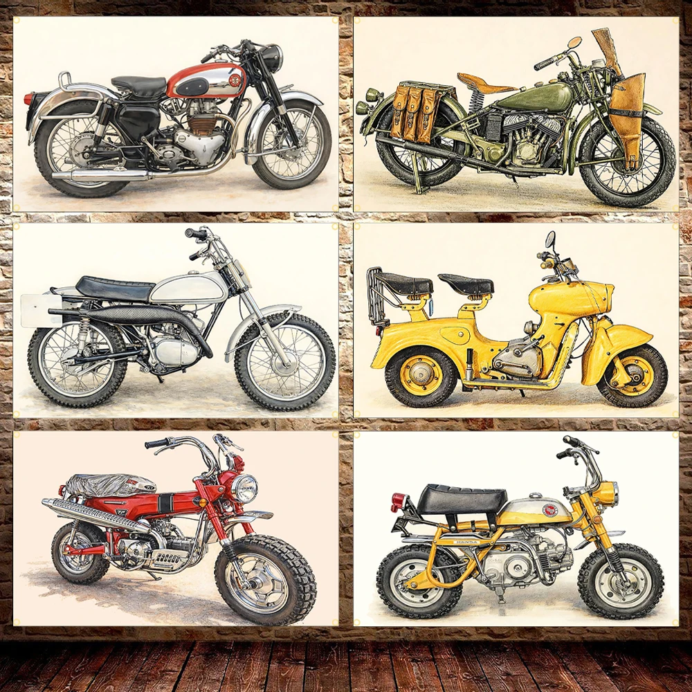60x90cm 90x150cm Cool Motorcycle Racing Flag Polyester Poster Moto Decor Tapestry - Racing Theme Home Decor Artwork