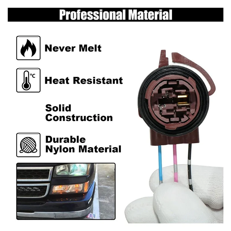 AB41-8PCS 3157 مآخذ تسخير سلكية مسبقًا، محولات مقبس لمبات LED للسيارة، موصلات توصيل مقبس ضفيرة لمبة #2