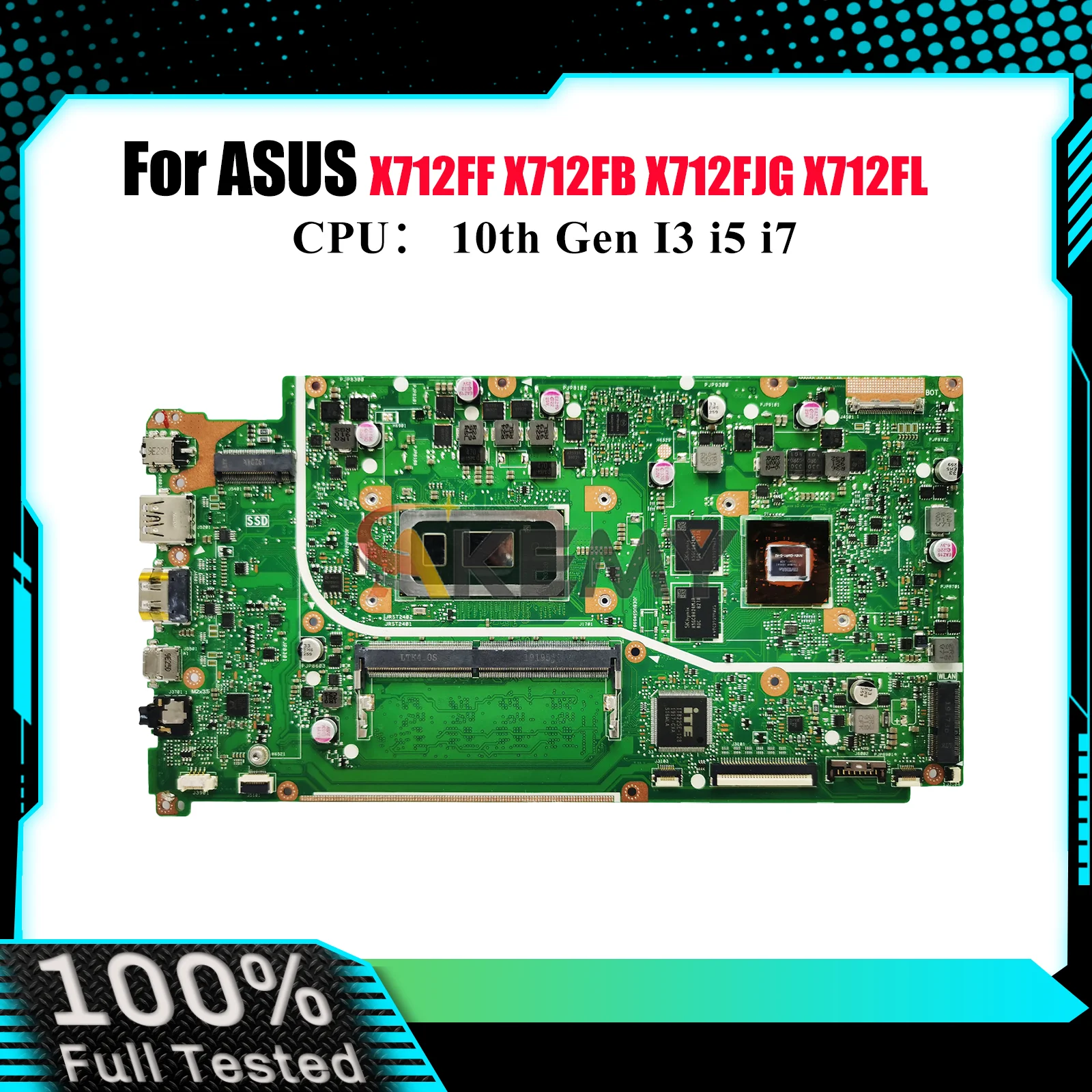 

X712FF Laptop Motherboard For ASUS A712F X712FJ X712FB X712FF F712F K712F V712F X712F X712FLC S712F Mainboard 10th Gen I3 i5 i7