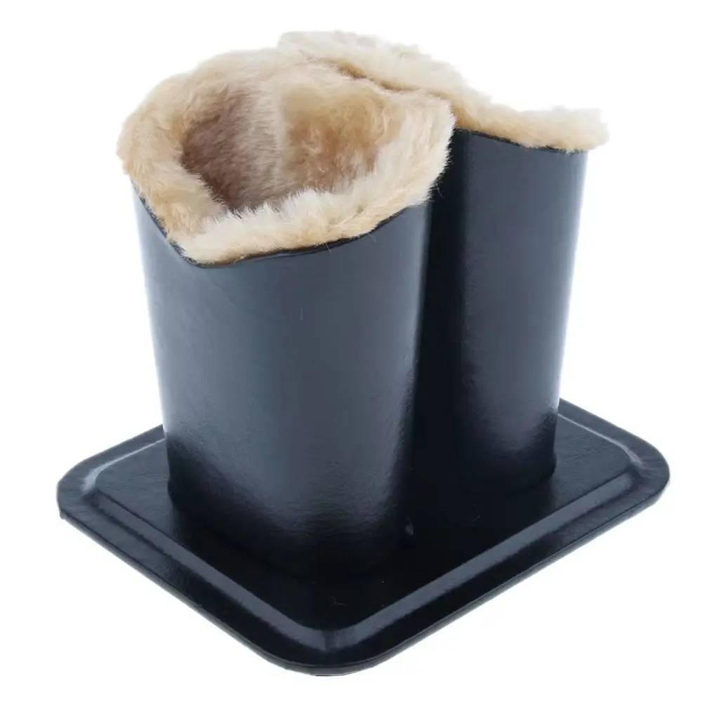 Plush Lined Eyeglasses Holder PU Leather Pattern with Magnetic Base Glasses Stand Case Anti-scratch Protective