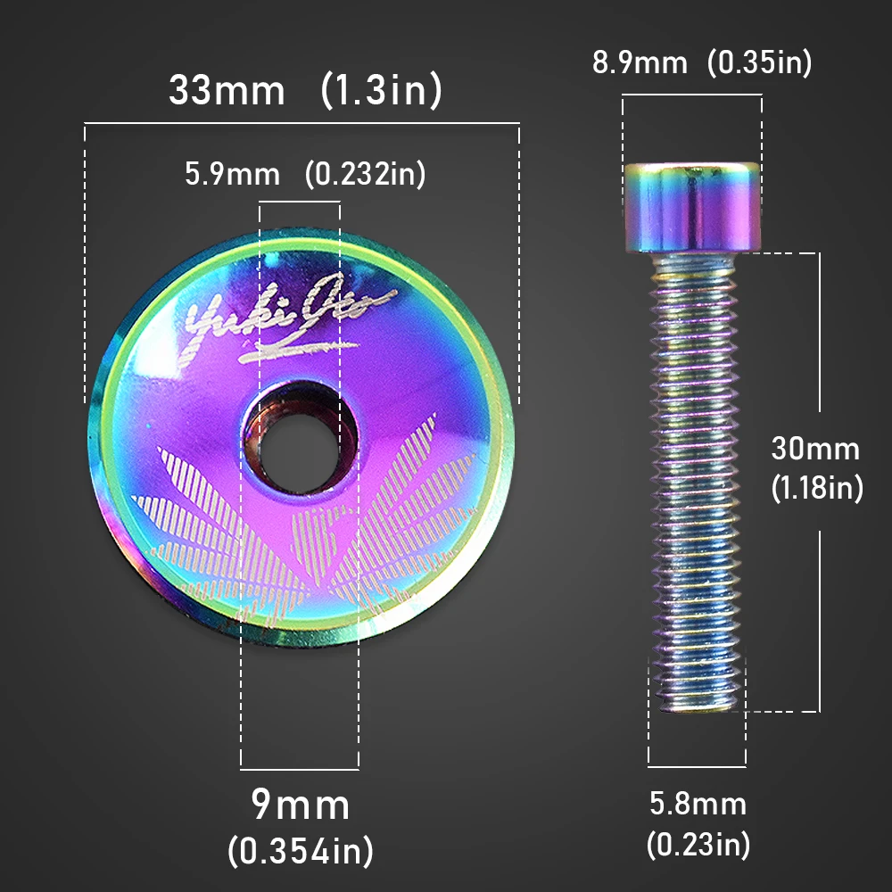 SRUOEC Vorbauabdeckung aus Aluminiumlegierung, nur 5,2 g, ultraleichte Steuersatzkappe mit Schraube für 28,6 mm Gabelschaft – Detail 2