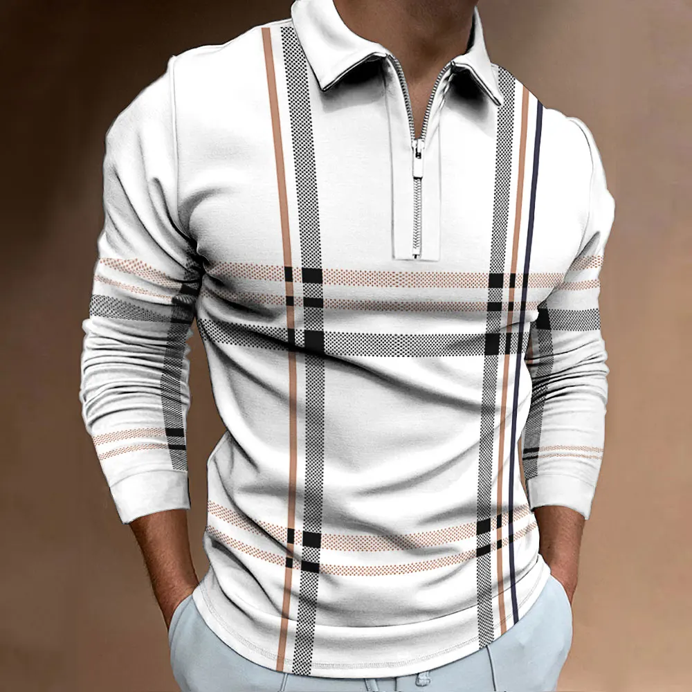 New Men's Digital Printed Polo Fashion Collar Casual Top Outdoor Fitness and Outing Polo Machine Washable
