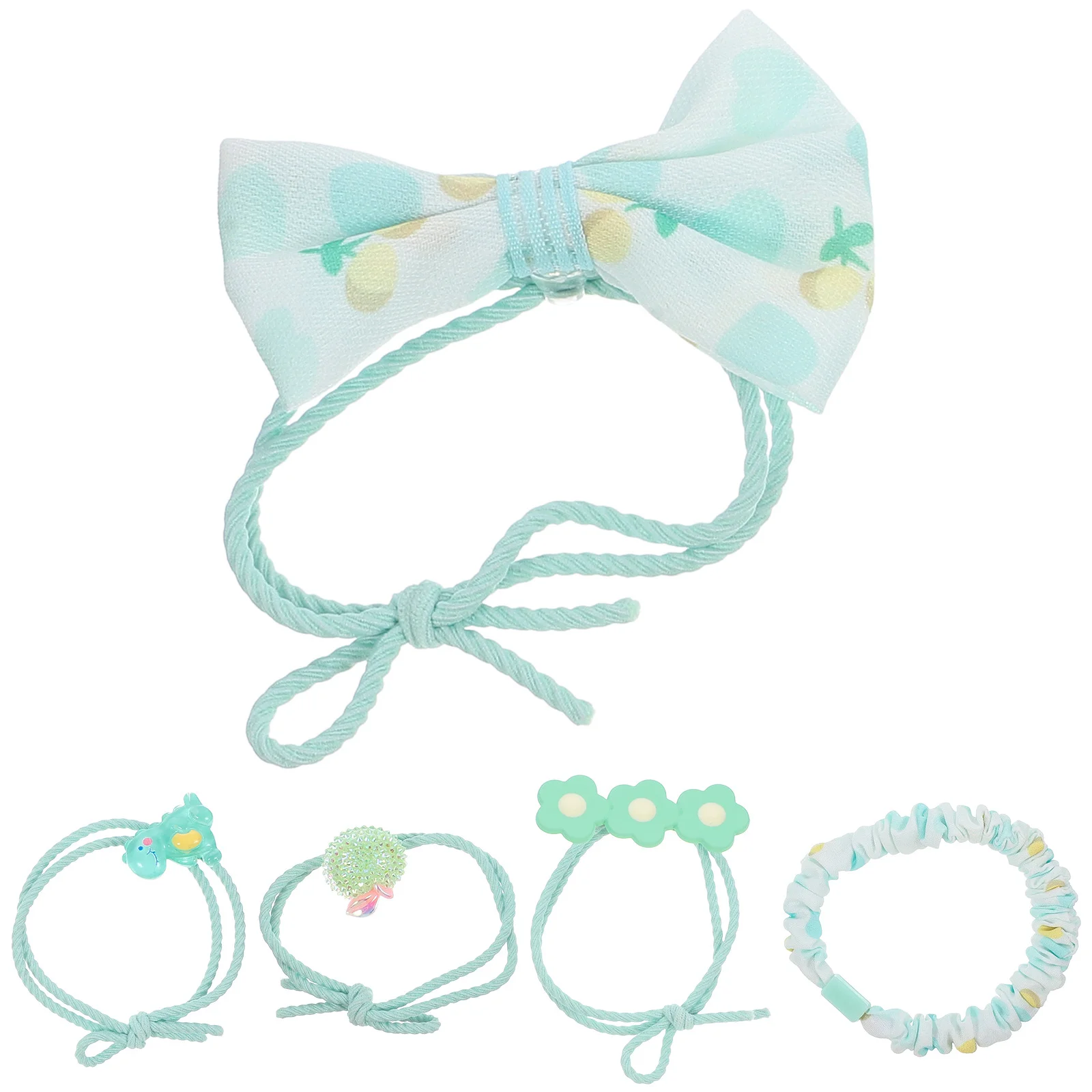 

5Pcs Bow Hair Ties Cute Elastic Ponytail Holders for Girls Toddler Hair Ropes Scrunchies Cute Ponytail Holders
