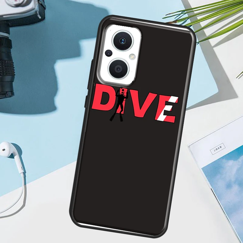 Dive Scuba Diver Shark Diving Case For OPPO Reno 8 Lite 4 5 6 7 Reno 10 Pro 8T 4Z 5Z Find X2 X3 Lite Neo X6 X5 Pro Cover