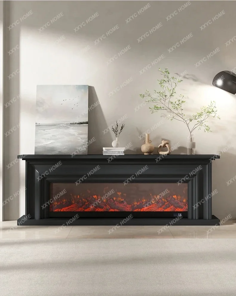 Y1 Italian Minimalist Living Room White Fireplace TV Cabinet Modern American Minimalist Bedroom Electric Fireplace Heating Curio