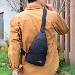 Multifunctional Chest Bag Men's Fashion Trend Oxford Cloth Shoulder Bag Crossbody Bag Casual Sports Chest Bag With Headset Hole