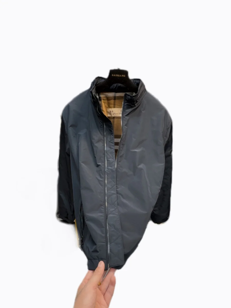 

High Quali Men's Stand Collar Jaet Autumn New Arrival Faion Urban Sle Windproof Zipper Busin Casual Cotton Added Coat
