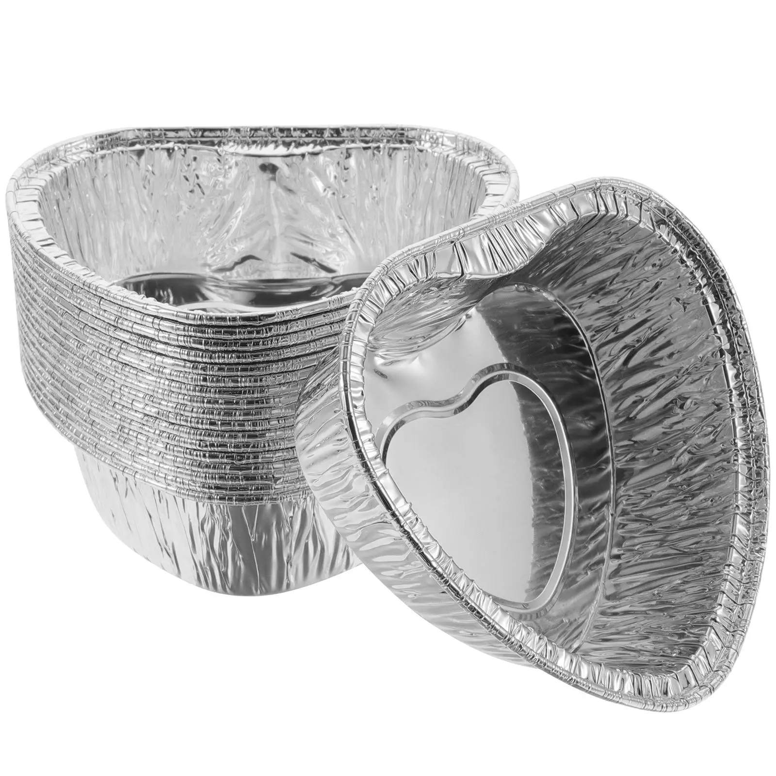 

100pcs Aluminium Foil Pudding Cups Baking Tin Cases Dessert Bakeware Heat Conduction Oven Safe Compact Storage