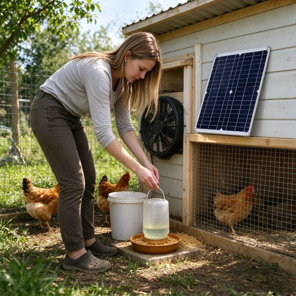 Solar Ventilation Fan Kit 25W Solar Powered Heat Dissipation for Outdoor Storage Shed Chicken Coop Dog Kennel Warehouse