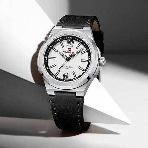 NAVIFORCE, relojes de pulsera clásicos de cuarzo y cuero para hombre, reloj deportivo informal para hombre, relojes masculinos resistentes al agua hasta 30m con movimiento Seiko NF9233