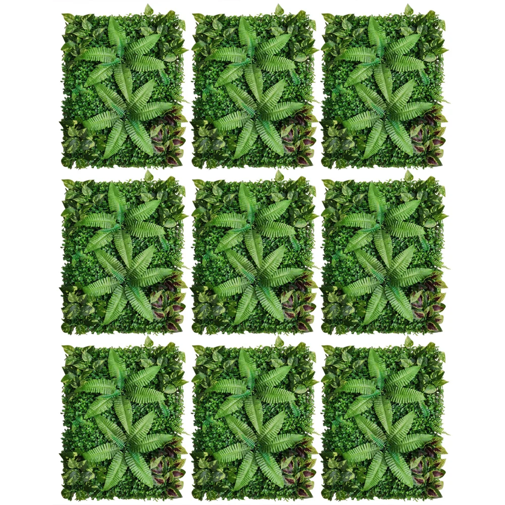 

Pack of 9 Artificial Plant Wall 40 x 60 cm Wall Decoration Green Panel Wall Artificial Hedge for Courtyard Garden and Sidewalk